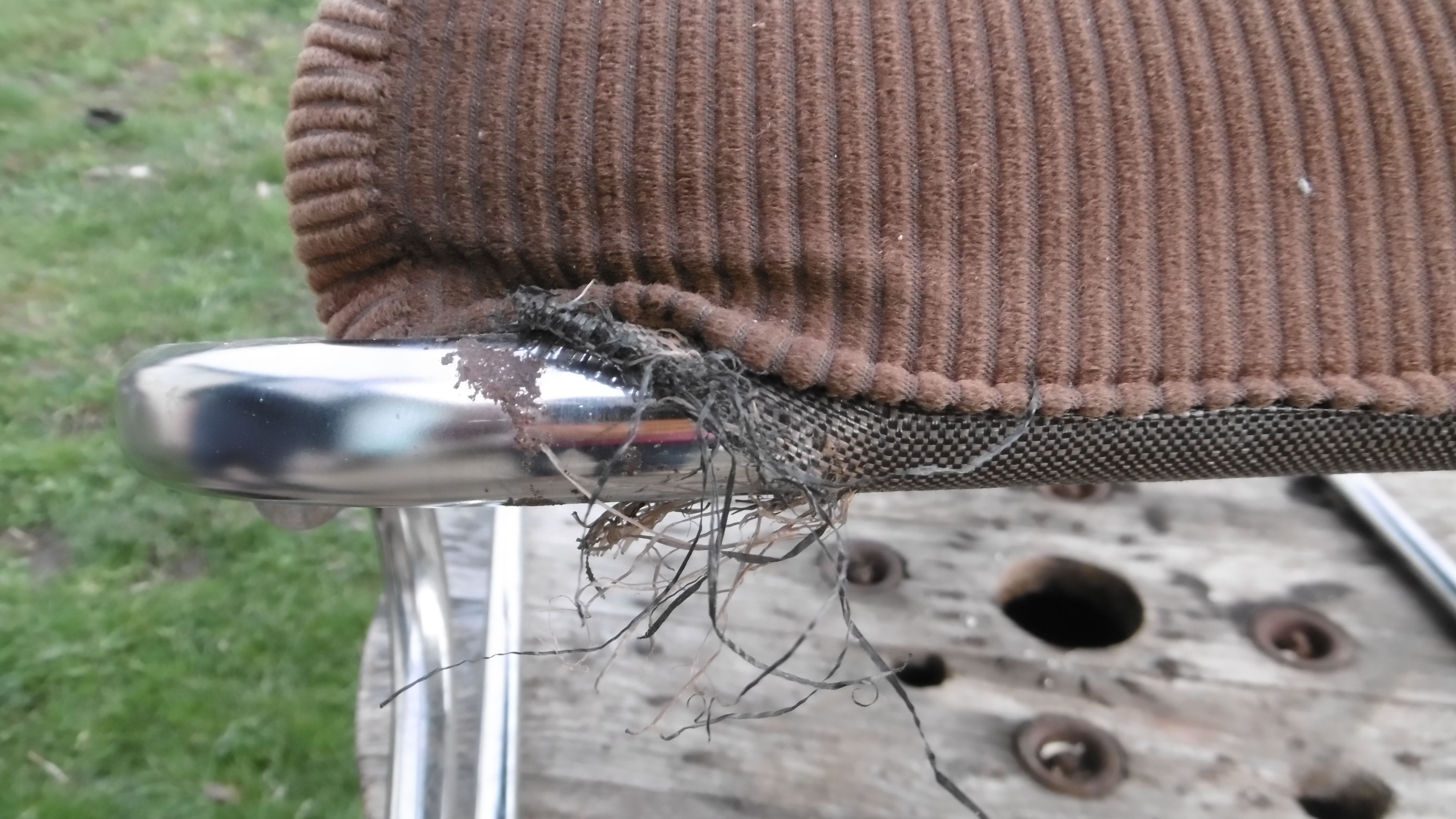Chair tubular in Brown velvet of the 1970s