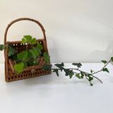 Vintage woven wicker rattan basket