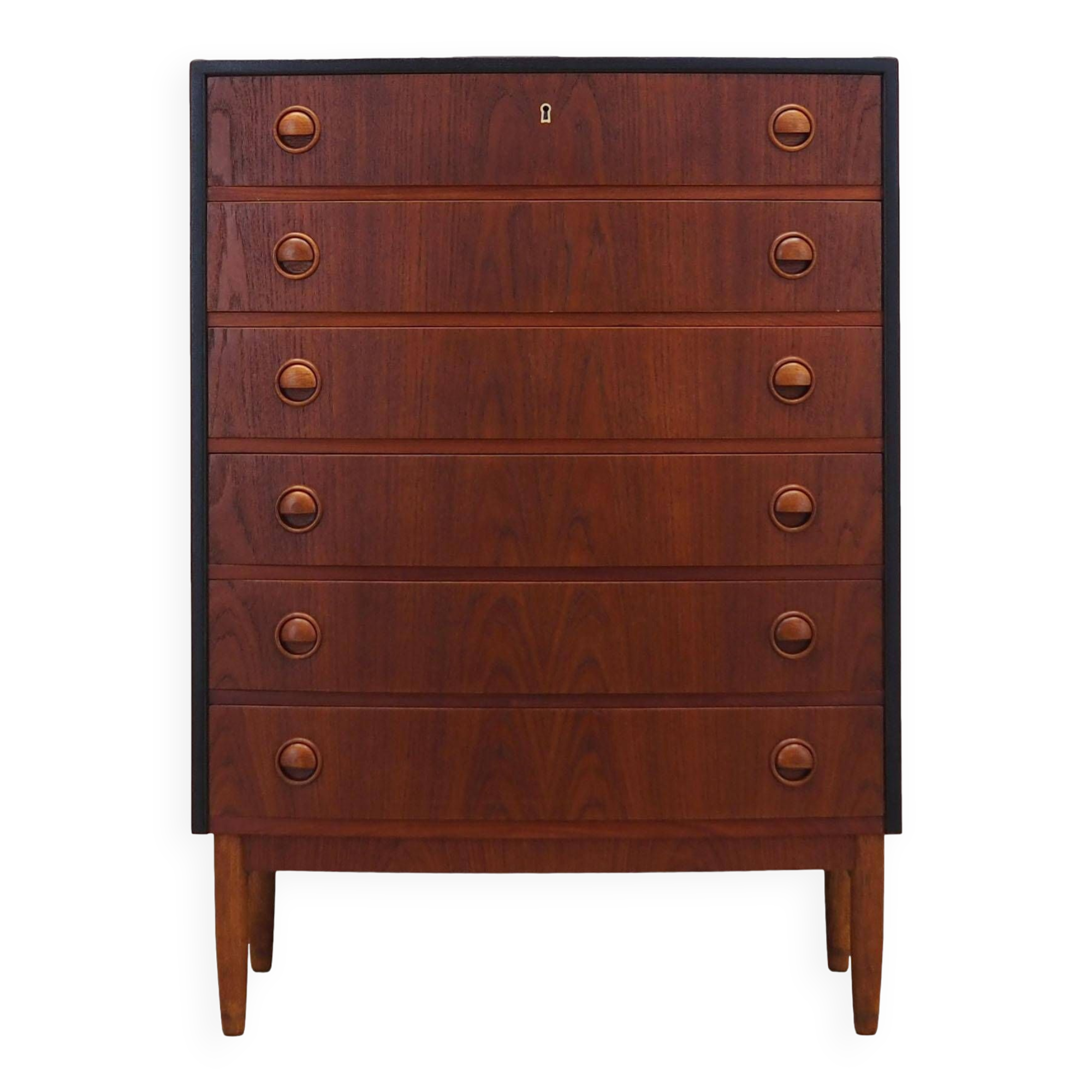 Teak chest of drawers, Danish design, 1960s, designer: Kai Kristiansen, manufacturer: Feldballes Møb