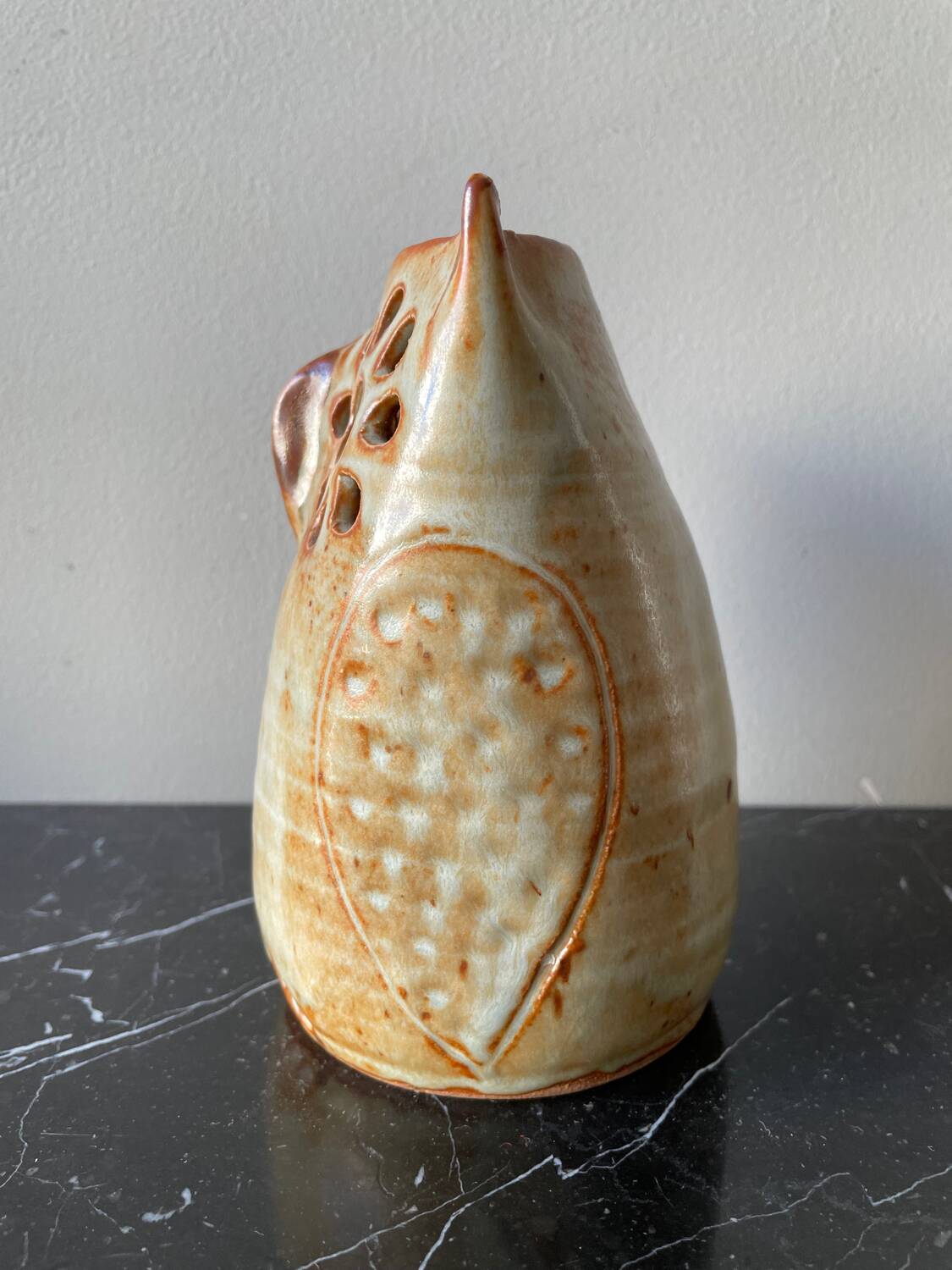 Vintage owl ceramic vase