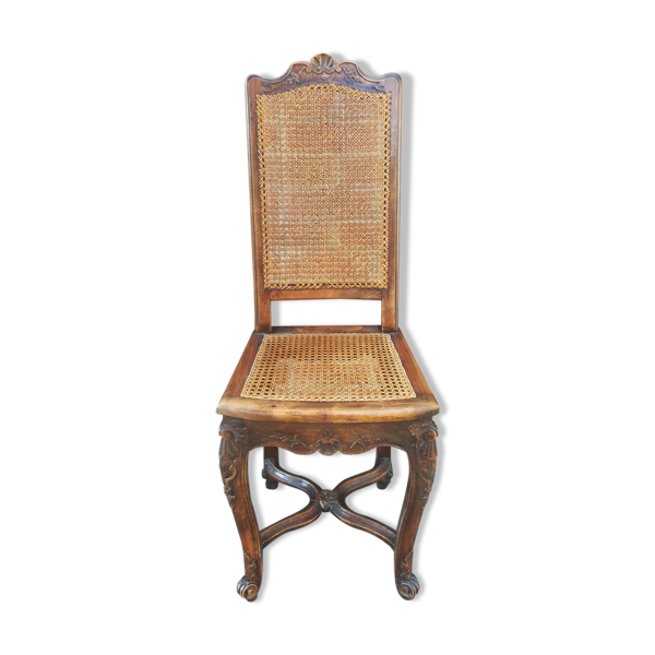 Chaise cannée style Louis XV en hêtre