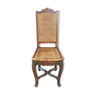 Chaise cannée style Louis XV en hêtre