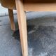 Scandinavian round extendable dining table stripped in raw oak 1980
