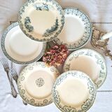 Mismatched antique ironstone earthenware plates