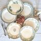 Mismatched antique ironstone earthenware plates