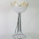 Lamp "space age". glass reflector, metal base. Circa 1970