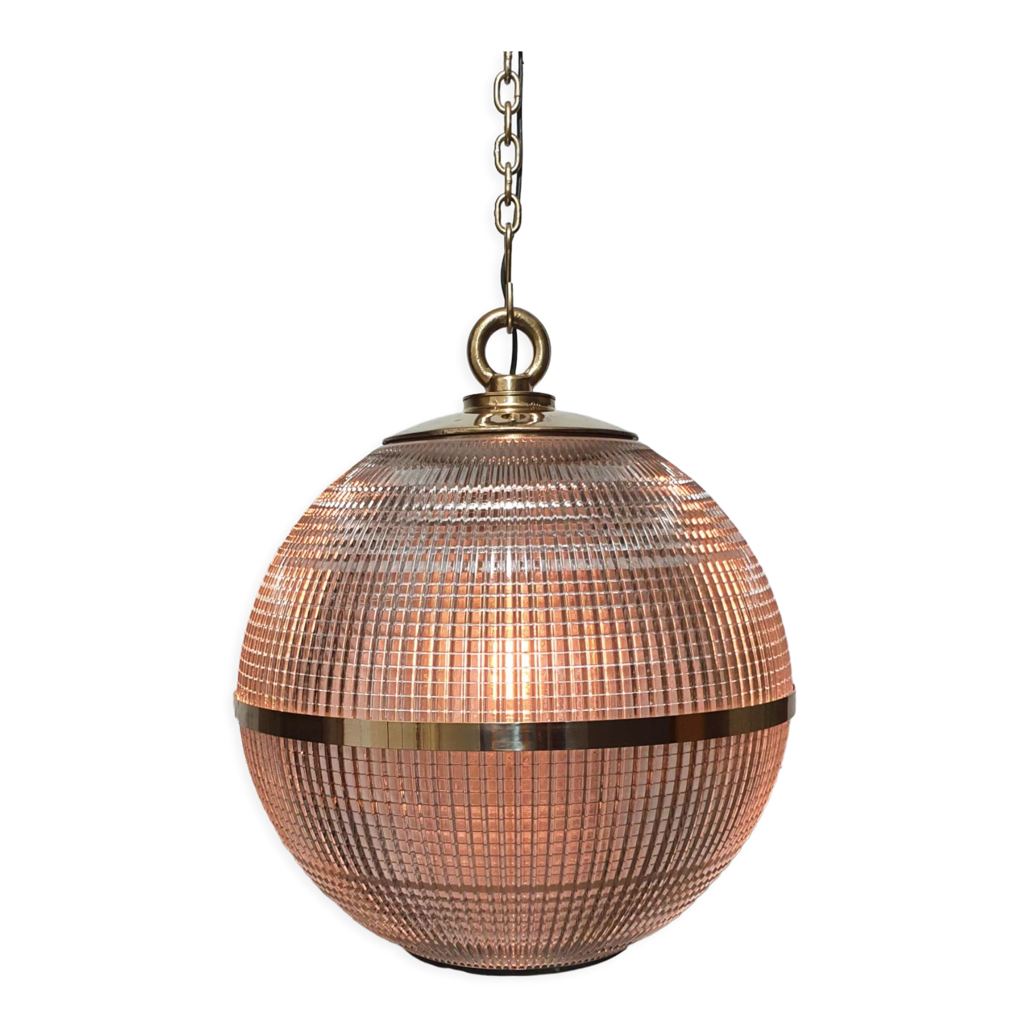 Holophane globe suspension 45cm brass