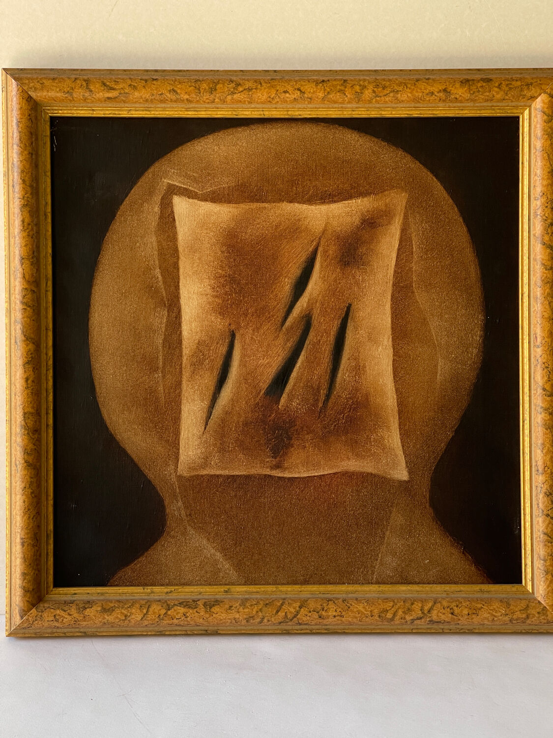 Oil on abstract canvas by Yves Rhaye