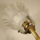 Brass and glass swan neck wall light