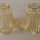 Matching Pair of Vintage French Amber Patterned Glass Shades 5594
