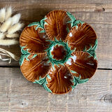 4 vintage slurry oyster plates