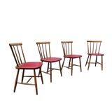 4 chaises à fuseaux des années 1960