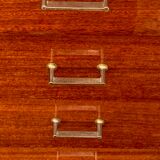 Vintage varnished teak chest of drawers 1970