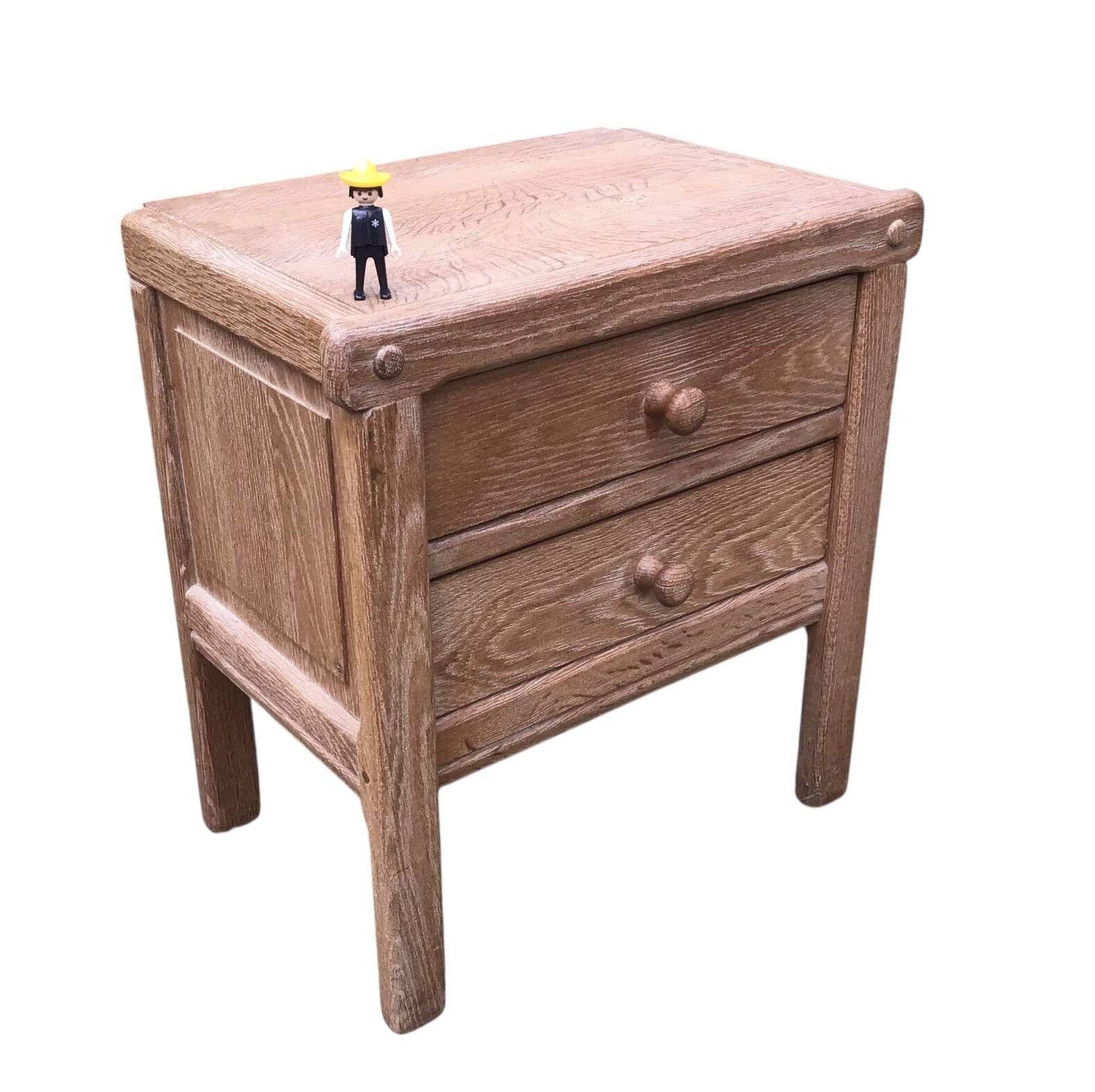 Pair of solid oak bedside tables circa 70-80