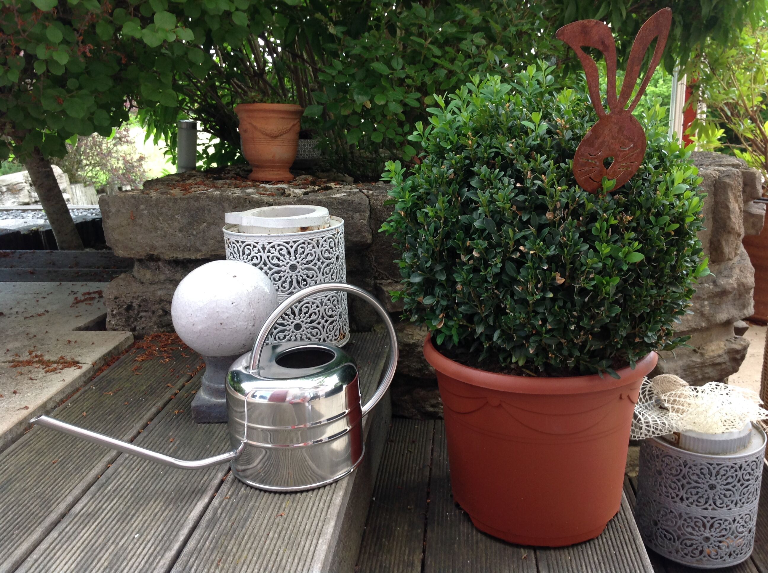Chrome metal watering can/ vintage 60s-70s