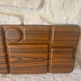 Meal tray dressx wood household with vintage compartments 1970
