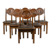 Étienne Kohlmann. Série de 6 chaises de style Moderniste. Années 1960.