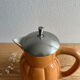 Teapot / jug / carafe / vintage earthenware pitcher in the style of Digoin Sarreguemines.