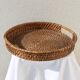 Round braided rattan tray