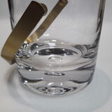 Ice bucket, ice cubes and its vintage pliers