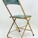 Ancien paire de chaises pliantes chaisor - métal & velours - vintage 60's 70's