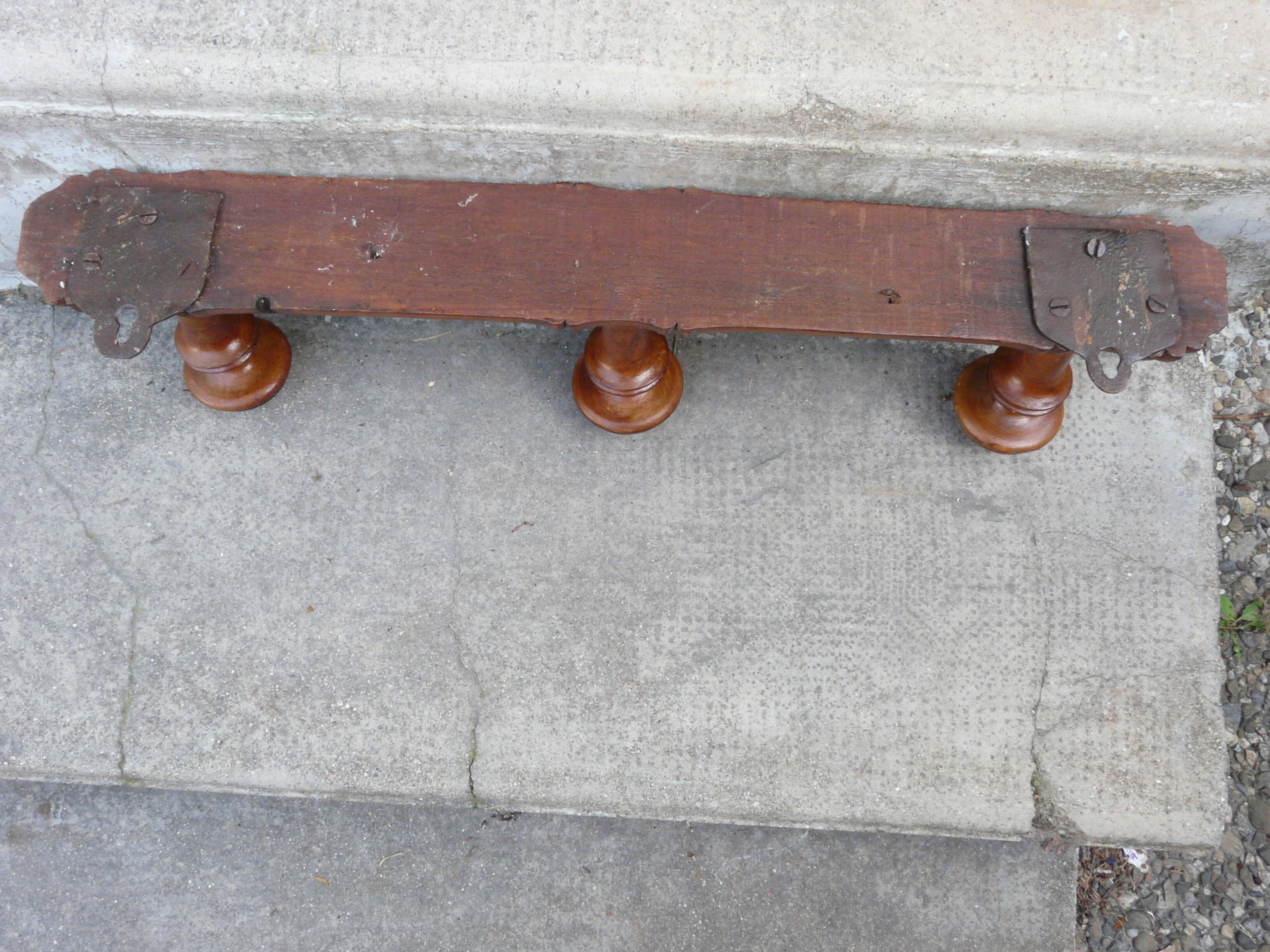 Wooden coat rack turned in imitation of bamboo