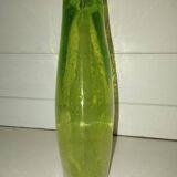 Chartreuse green blown glass vase – vintage handcrafted piece