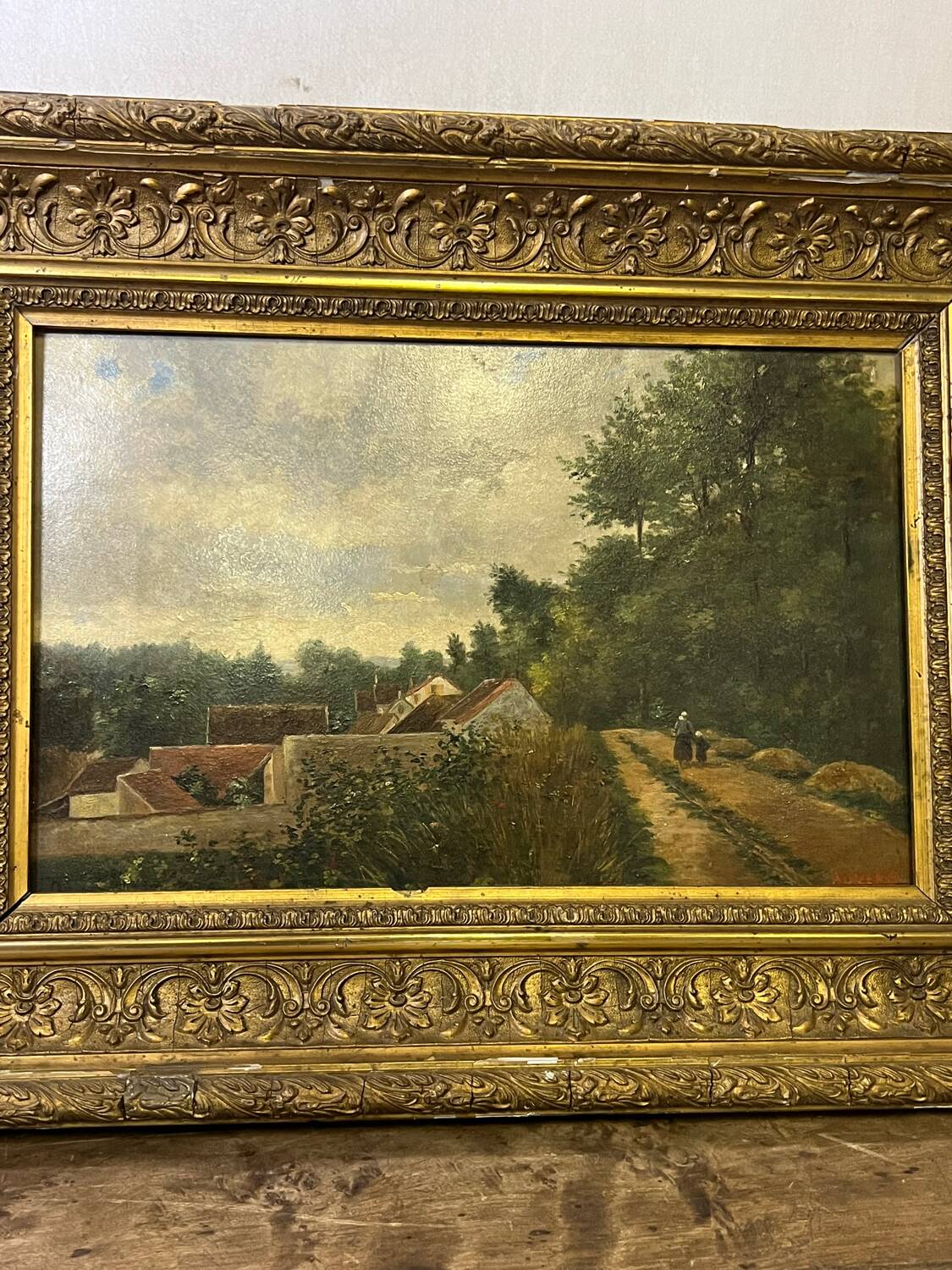 Huile sur bois XIX ème