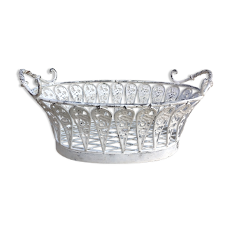 White painted metal basket