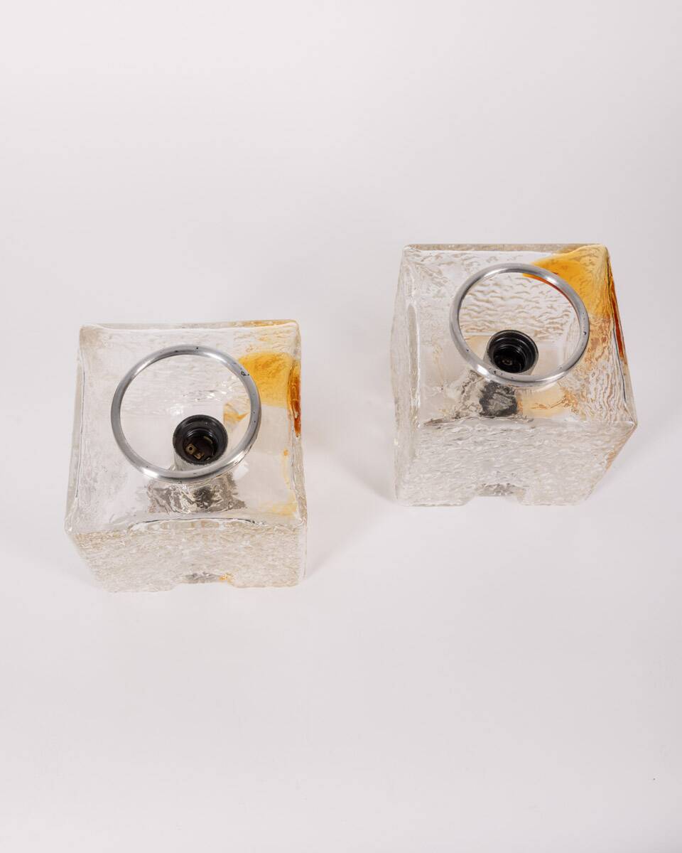 Pair of vintage 70s wall lamps design toni zuccheri for veart