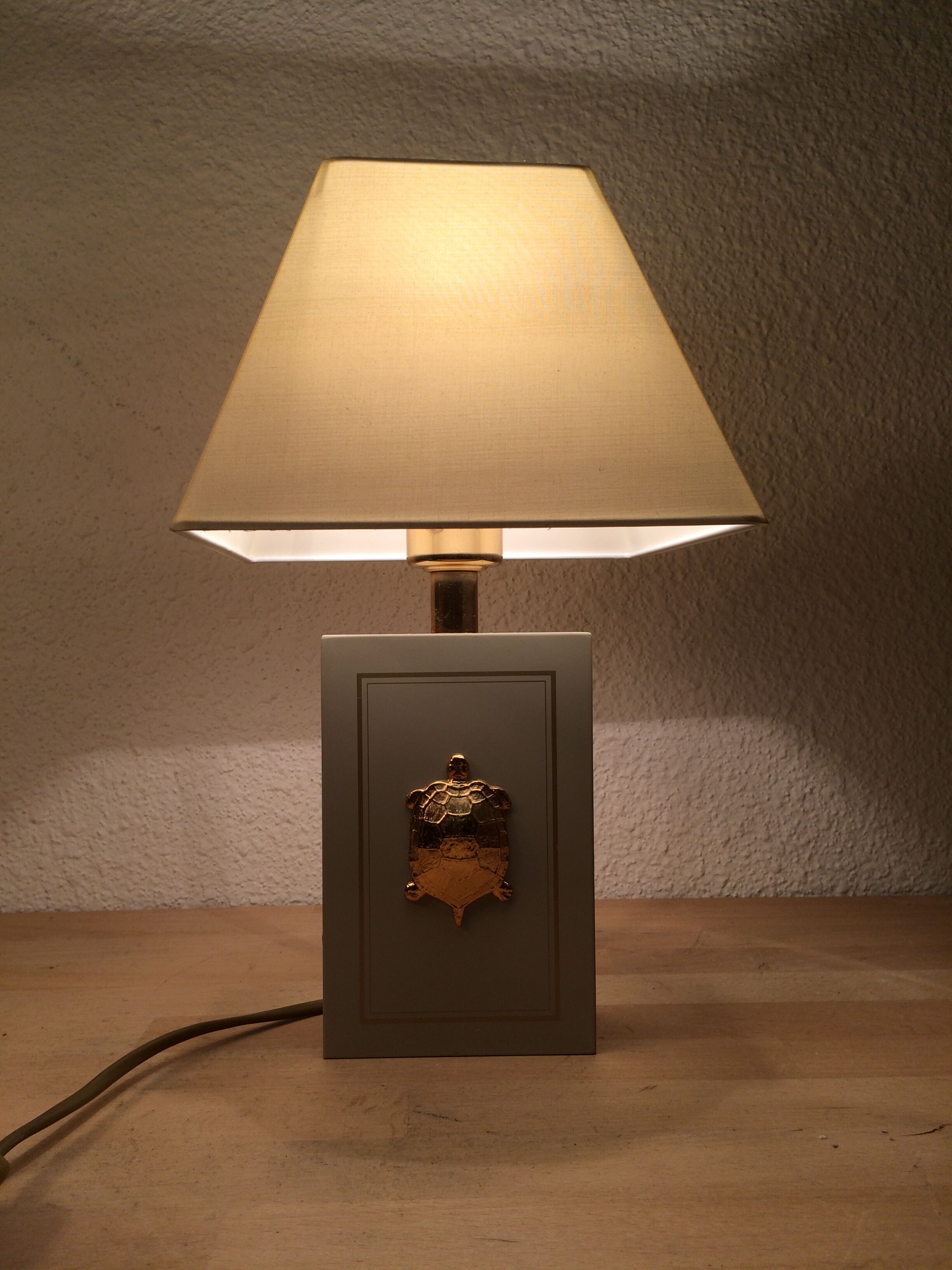 Lamp Turtle golden brass lacquered 70s