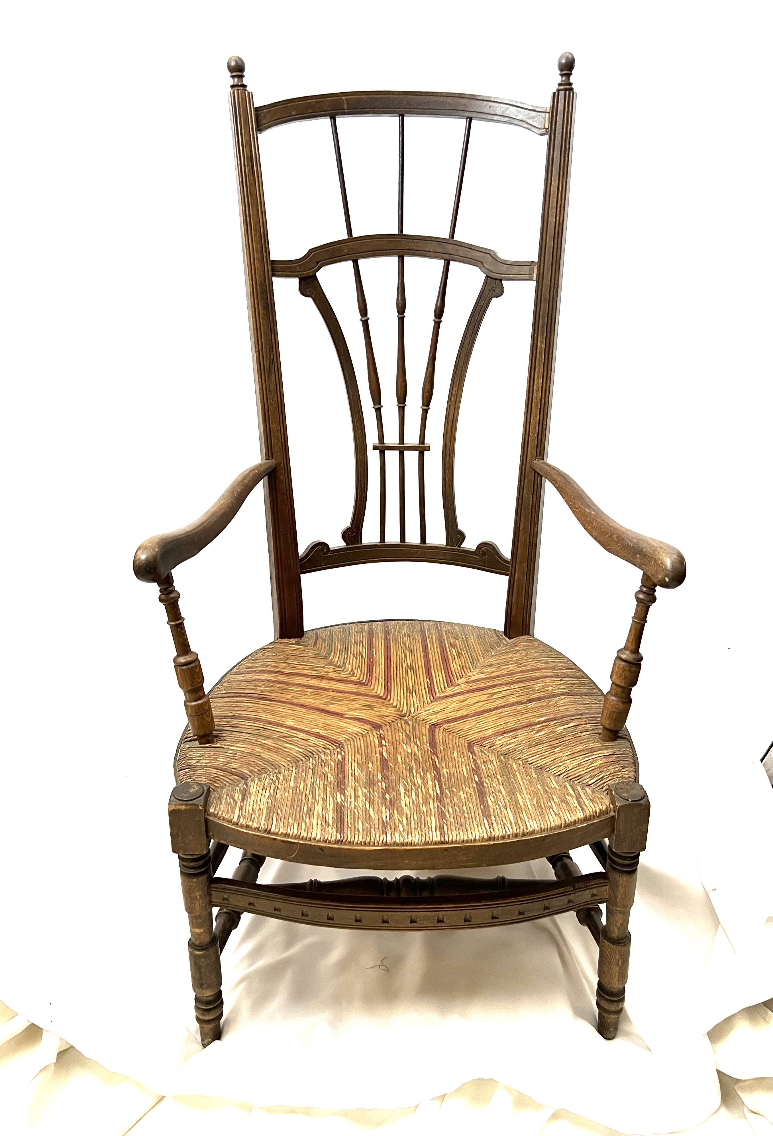 19th century Provencal nurse's chair wide seat
