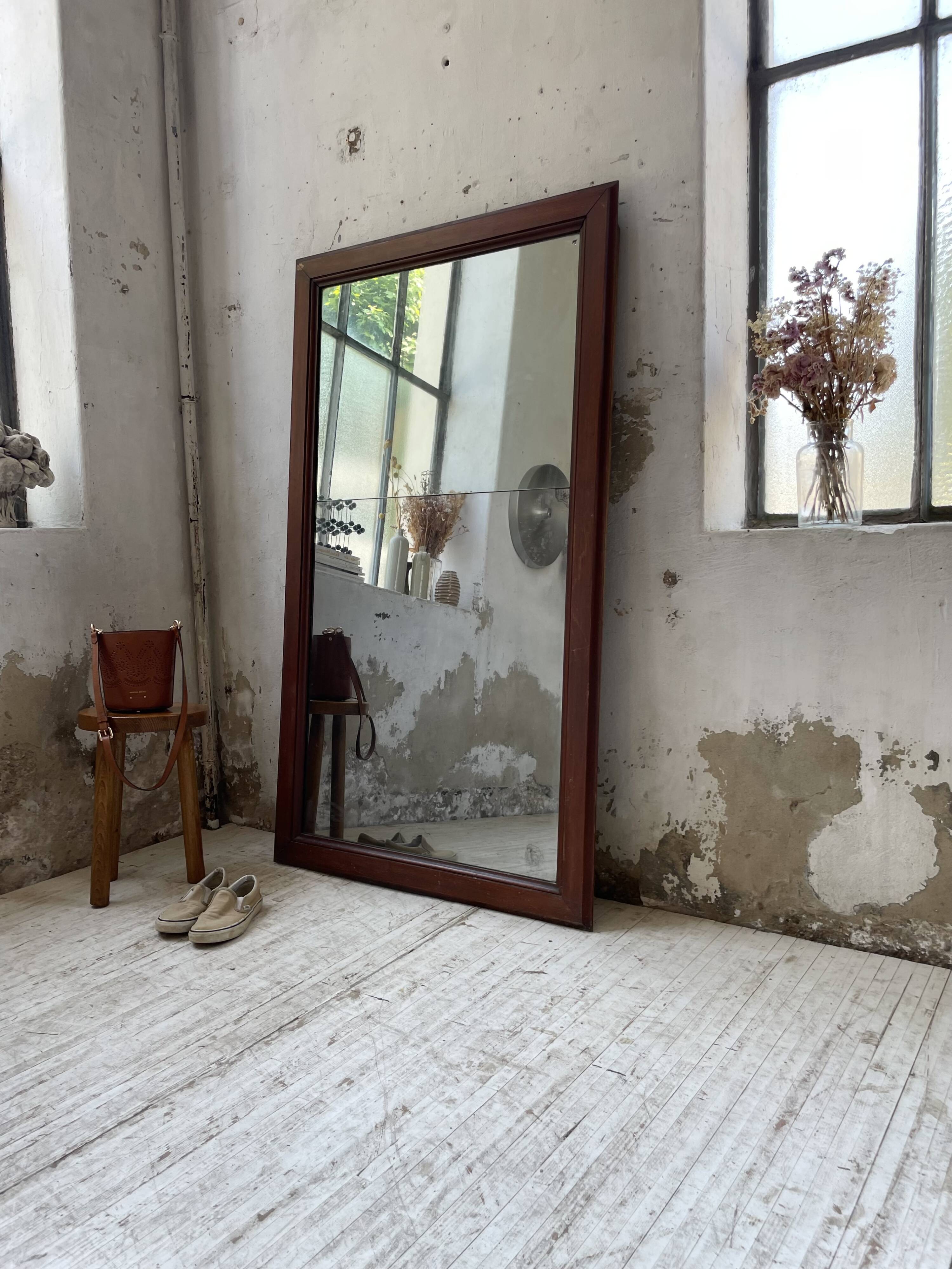 Late 19th century XL wooden mirror