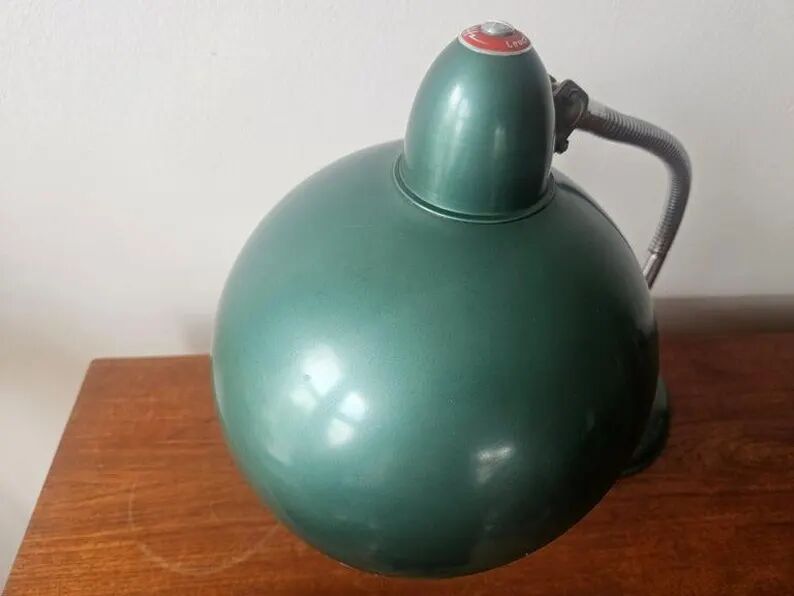 Very Rare Midcentury Industrial Table or Desk Lamp Helo Leuchten, Germany, 1950s