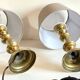 Lampe chic ancien bougeoir laiton massif