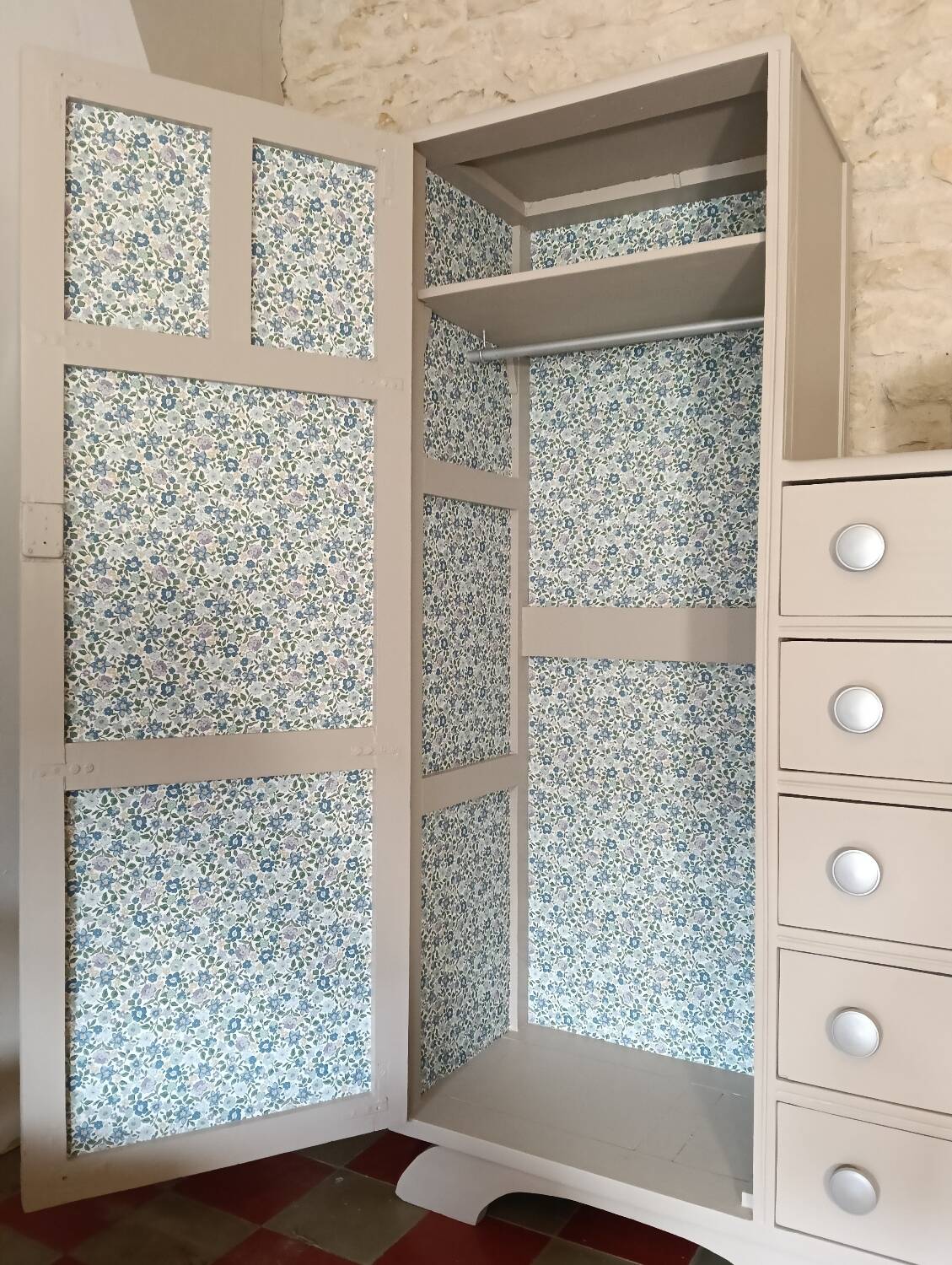 Vintage asymmetrical wardrobe