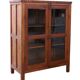 Ancien cabinet vitré en teck birman