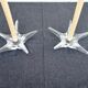 DAUM France pair of crystal candlesticks "Starfish" large model, 1960/1970