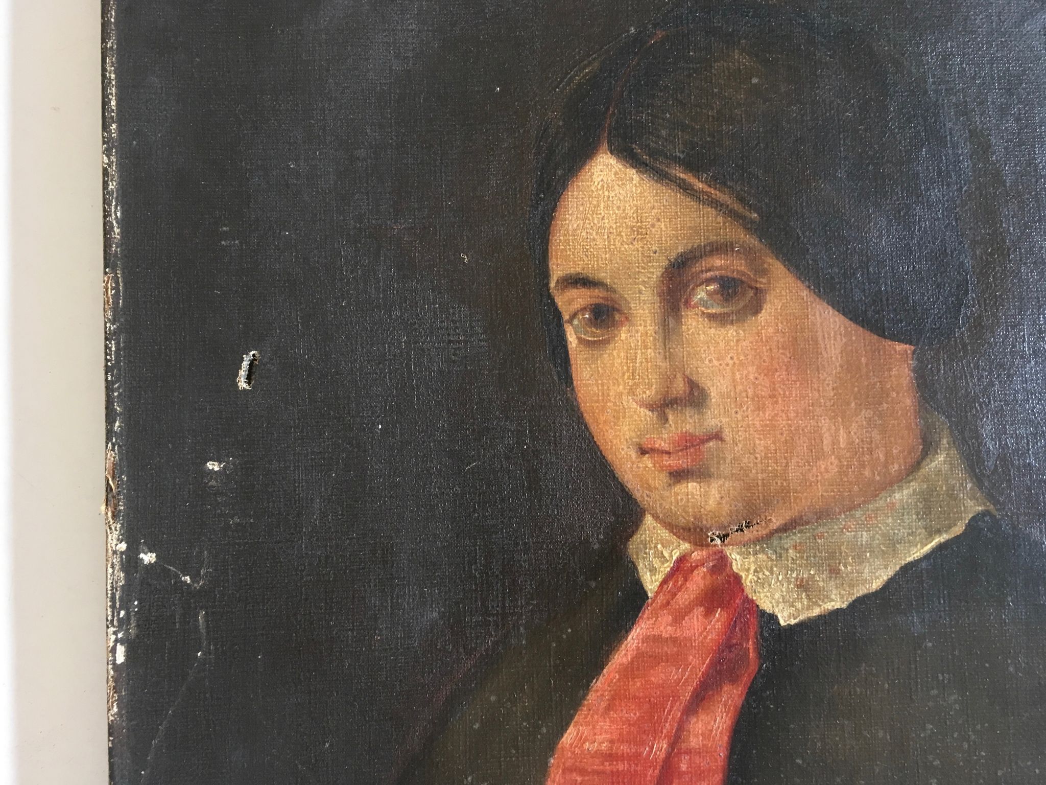 Portrait XIXe de femme vers 1850 huile sur toile