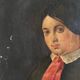 Portrait 19th wife around 1850, oil on canvas