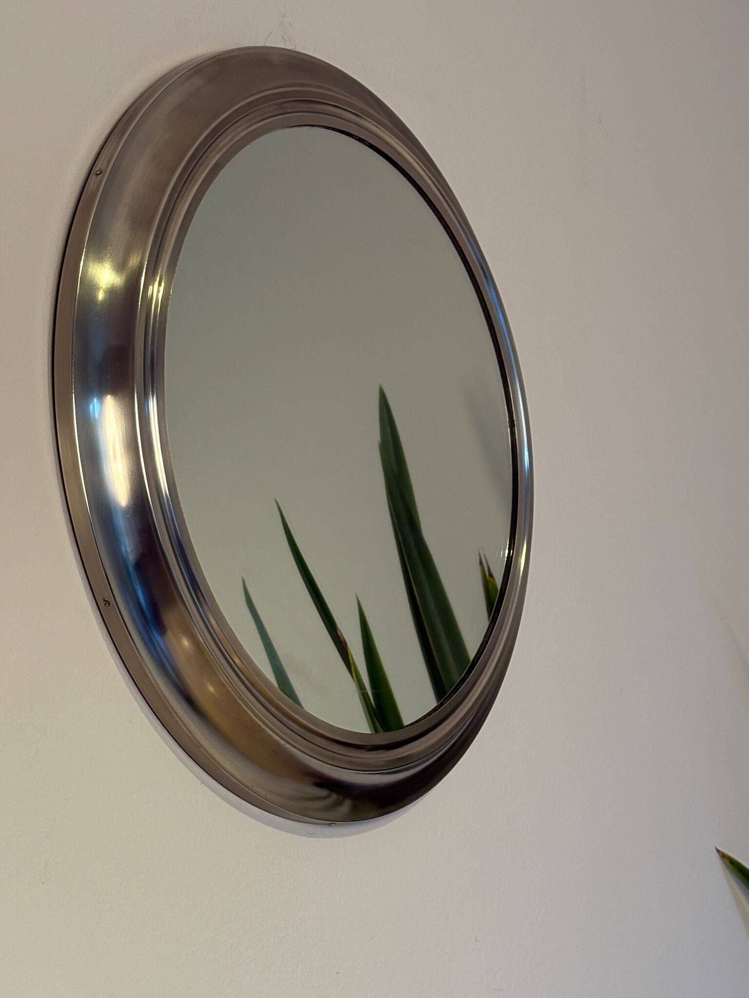Round metal mirror, Italy 1970s