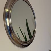 Round metal mirror, Italy 1970s