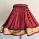 Late 19th century Art Nouveau wooden and gilded stucco floor lamp with fabric lampshade
