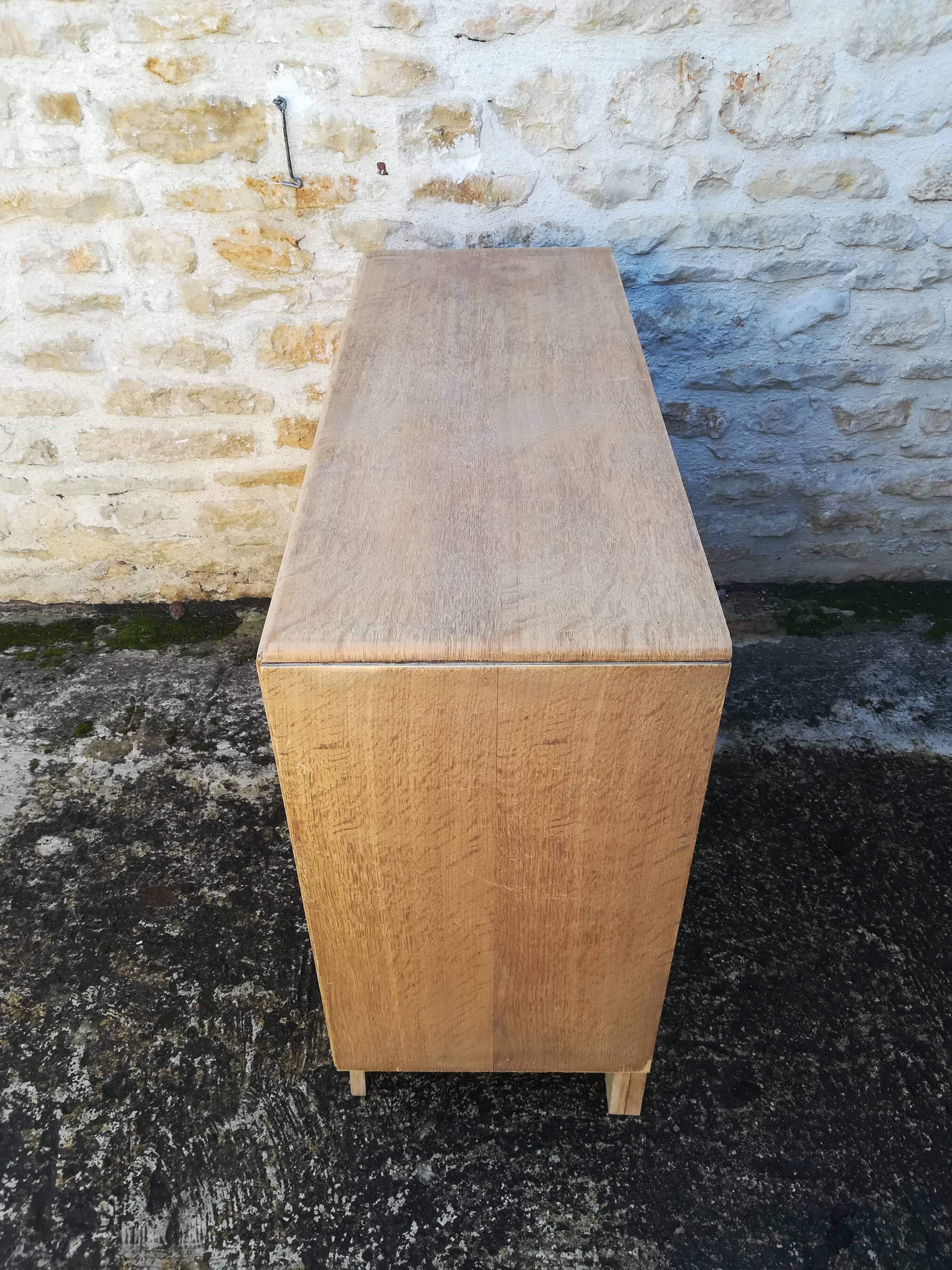 Vintage raw oak chest of drawers