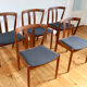 Serie de 5 chaises scandinaves teck 1960
