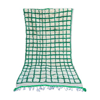 Berber carpet azilal checkerboard, inverted tiles green and cream