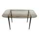 Table basse design 1950 verre et métal.