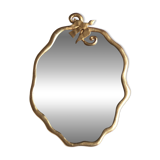 Gilded mirror with bird by Edouard Rambaud, 1990s