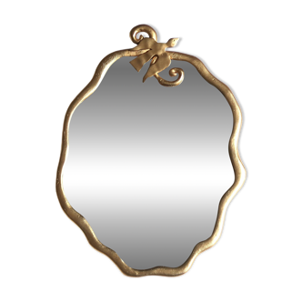 Gilded mirror with bird by Edouard Rambaud, 1990s