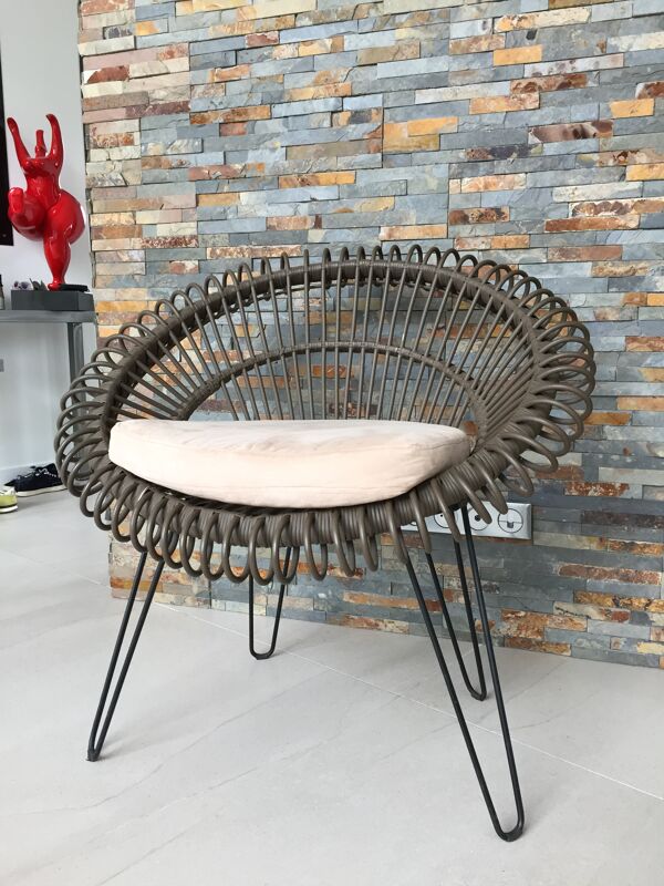 Fauteuil vintage chocolat